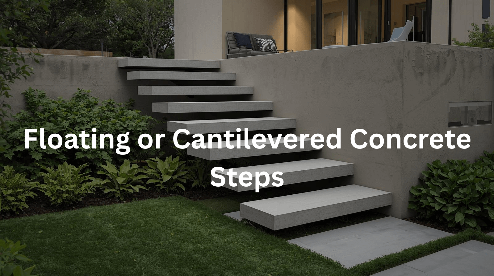 Floating or Cantilevered Concrete Steps Bakersfield